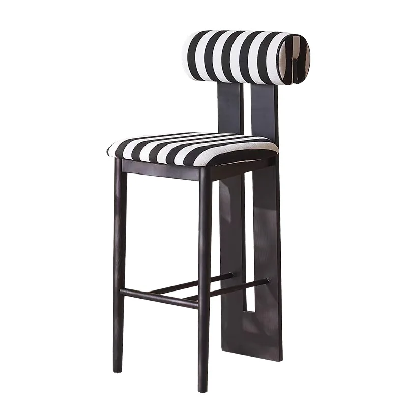 

High stools: vintage-style bar counter, solid wood chair, minimalist bar bar high chair for home use