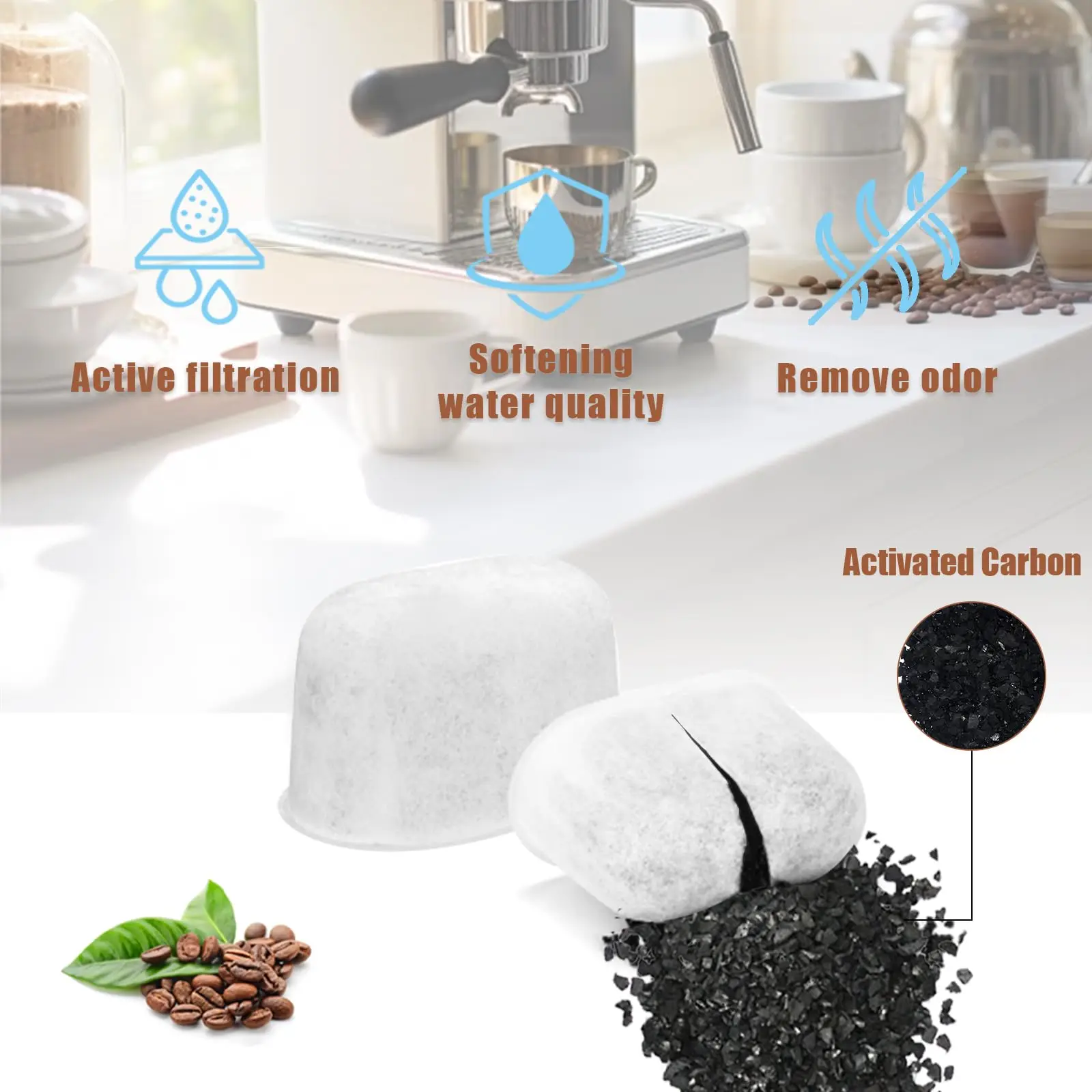 96-2 قطعة فلتر لاستبدال فلتر Breville لآلة Breville Espresso BWF100 /990/980/870/878/880/860/840/810/600/500/450