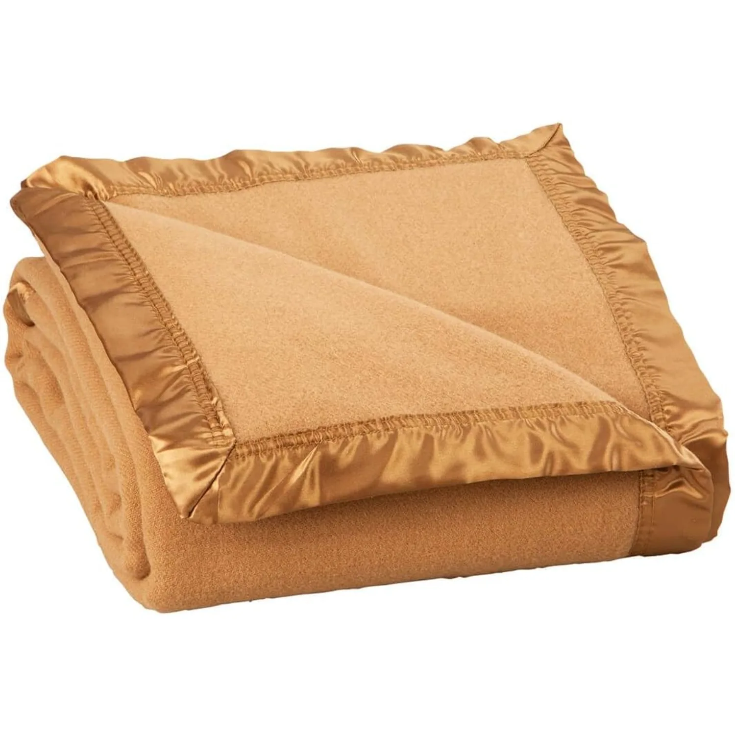 Heirloom Australian Merino Wool Blanket –Breathable All-Seasonal Bedding with Cozy Satin Edges – King, Tan