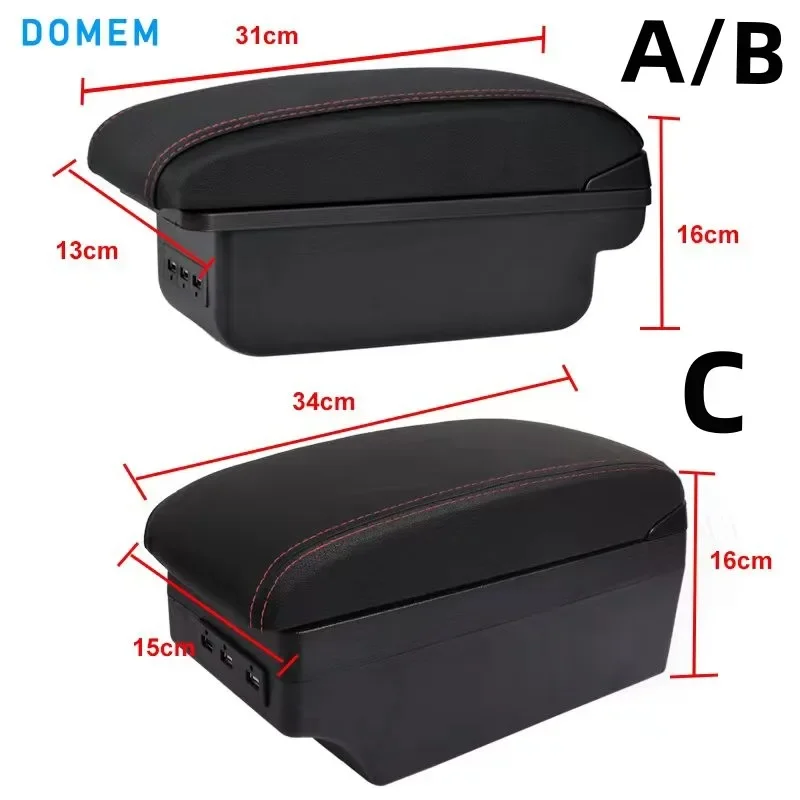 Reposabrazos central para coche, caja de almacenamiento para Citroen C3, Citroen C4, plus, accesorios para coche, USB modificado