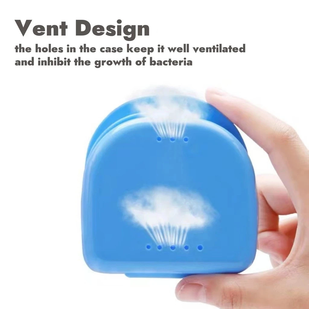 High Orthodontic Retainer Box Case Plastic Mouth Guard Container Air Vent Holes Tray False Teeth Protective Case Oral Hygiene