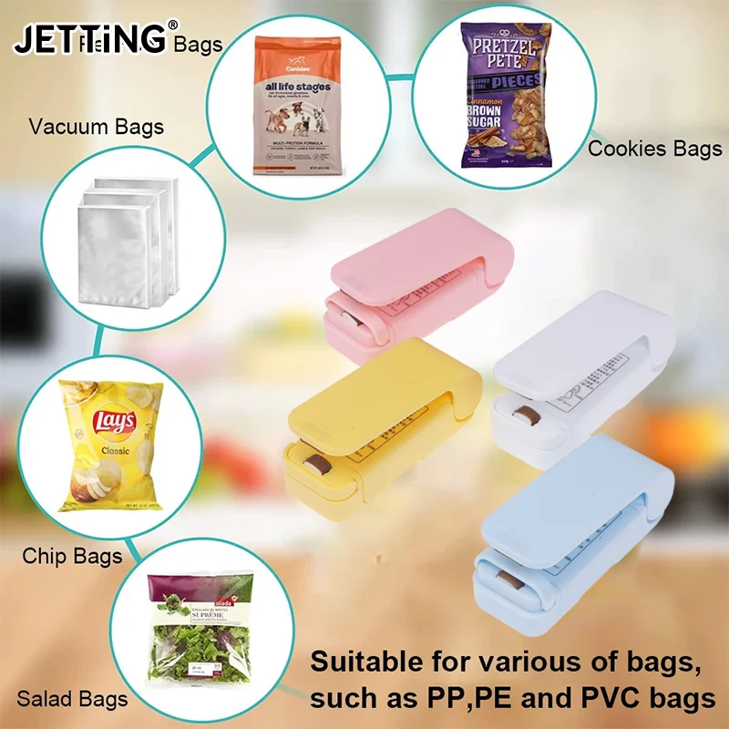 Mini Heat Bag Sealing Machine Package Sealer Bags Thermal Plastic Food Bag Closure Portable Sealer Food Packaging Heat Sealer