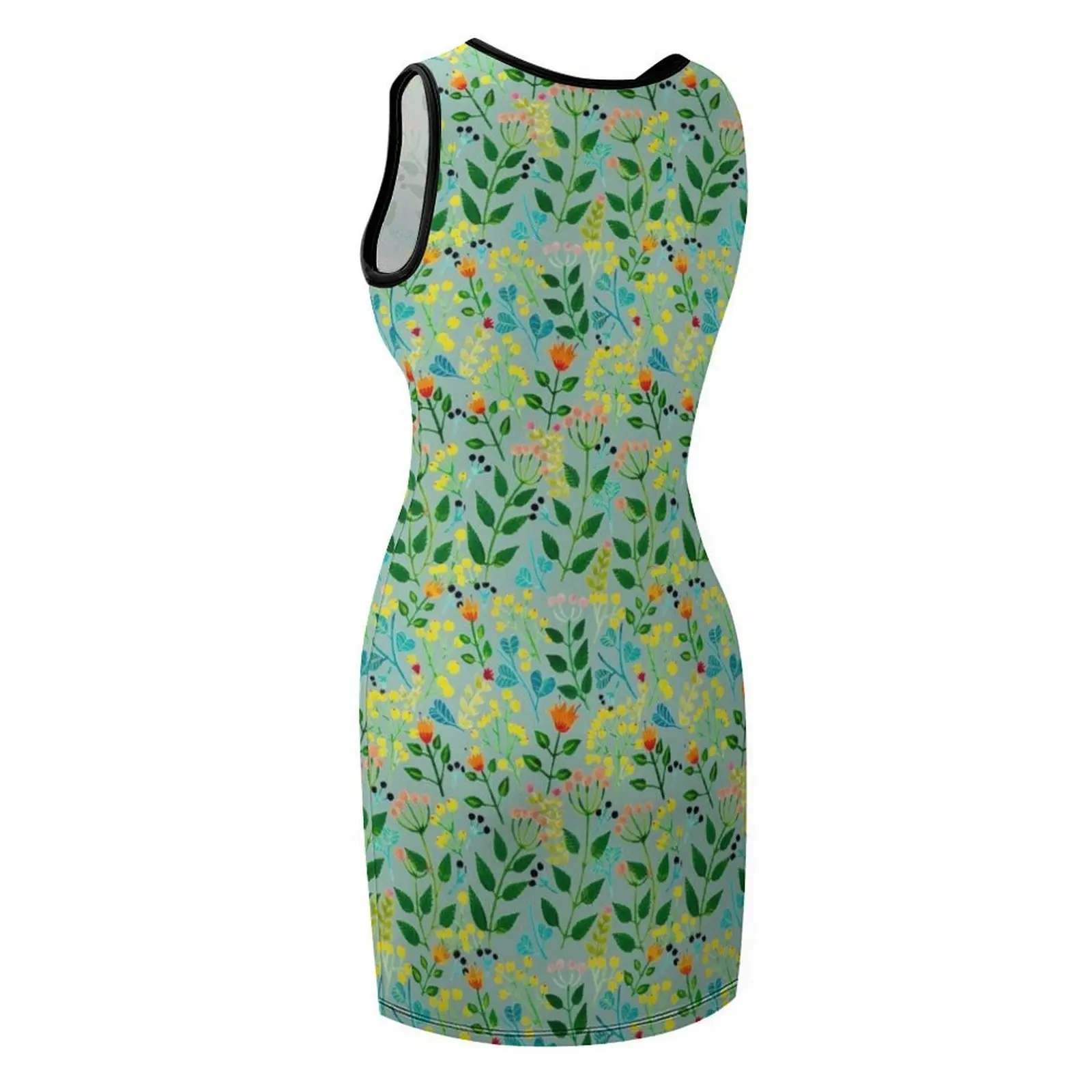 Alles, was Sie brauchen, ist Blumen, ärmelloses Sommerkleid, Sommerkleid, tägliche Damenbekleidung, süßes Kleid, Kleid für Damen