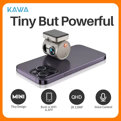 블랙박스 자동차 DVR 대시 캠용 2K 미니 대시 카메라 KAWA MINI 3 비디오 레코더 음성 제어(옵션) 야간 투시경 WiFi APP 모니터 WDR