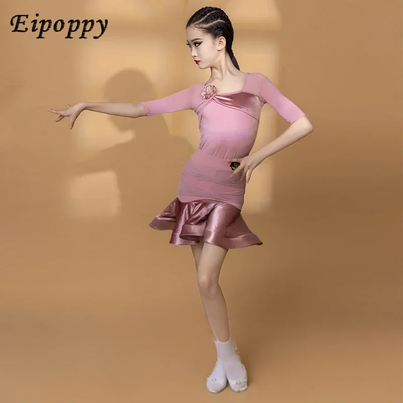 ชุดเต้นรำละตินเสื้อผ้าฝึกซ้อมแขนยาว