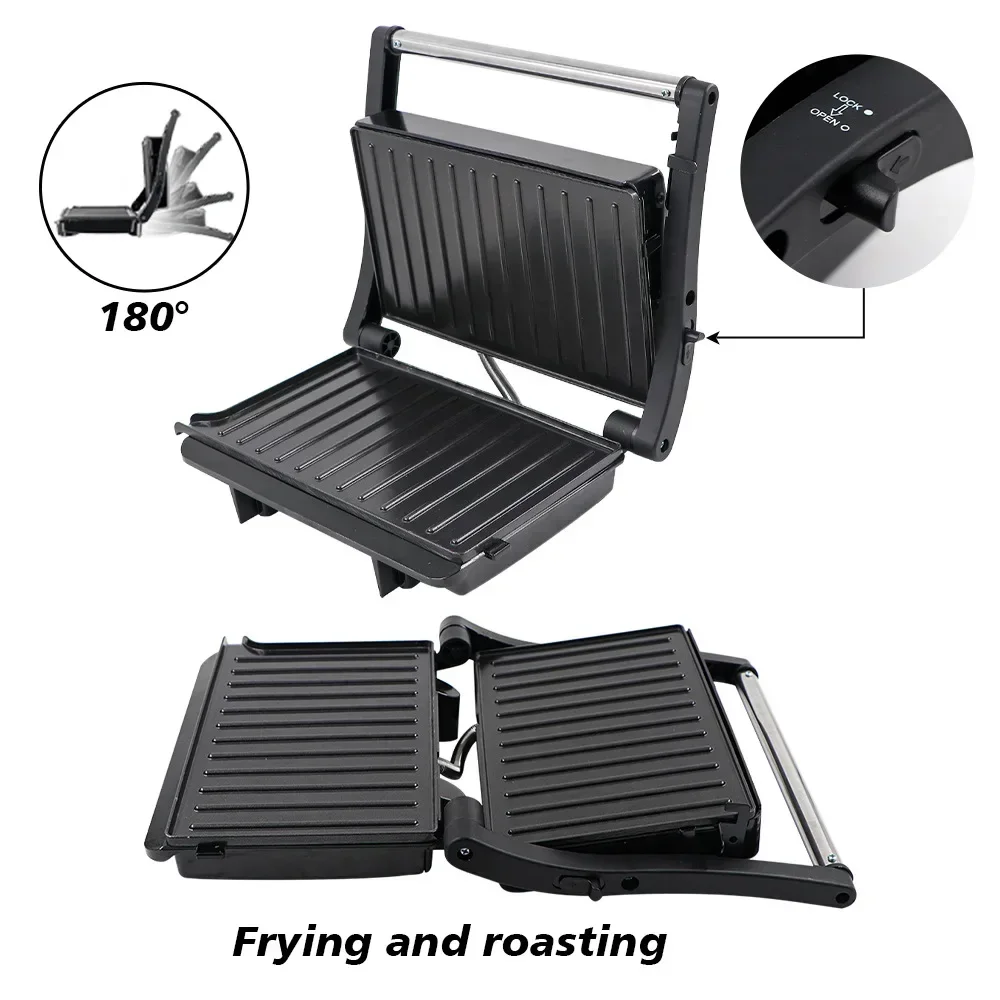 Grilled Steak Machine Double-sided Heating Panini Breakfast Machine Toast Burger Machine Smokeless Fried Barbecue