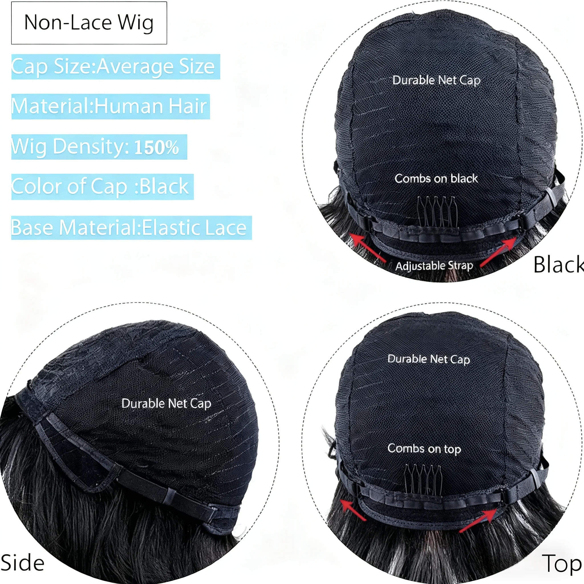 人毛ショートウィッグ ピクシーカット 機械製 ショートブラックレイヤードウェーブウィッグ 女性用 ピクシーウィッグ ブラジル産バージンショートレイヤード