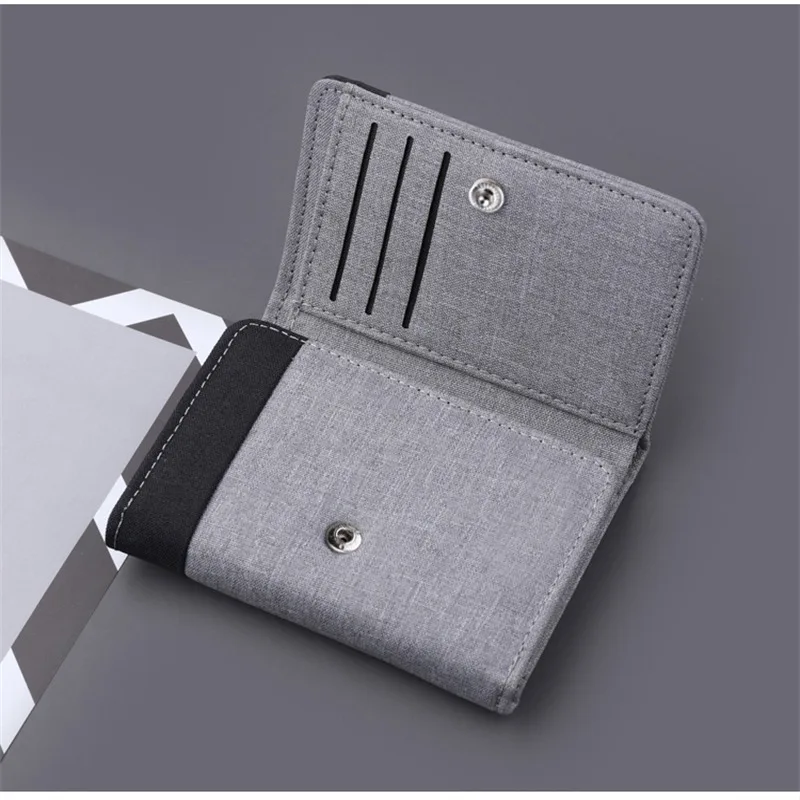 

Canvas Wallet Men ID/photo Holders Black/blue/gray Card Holder Wallet Case 8 Slots Hasp Male Purse Credit Card Case