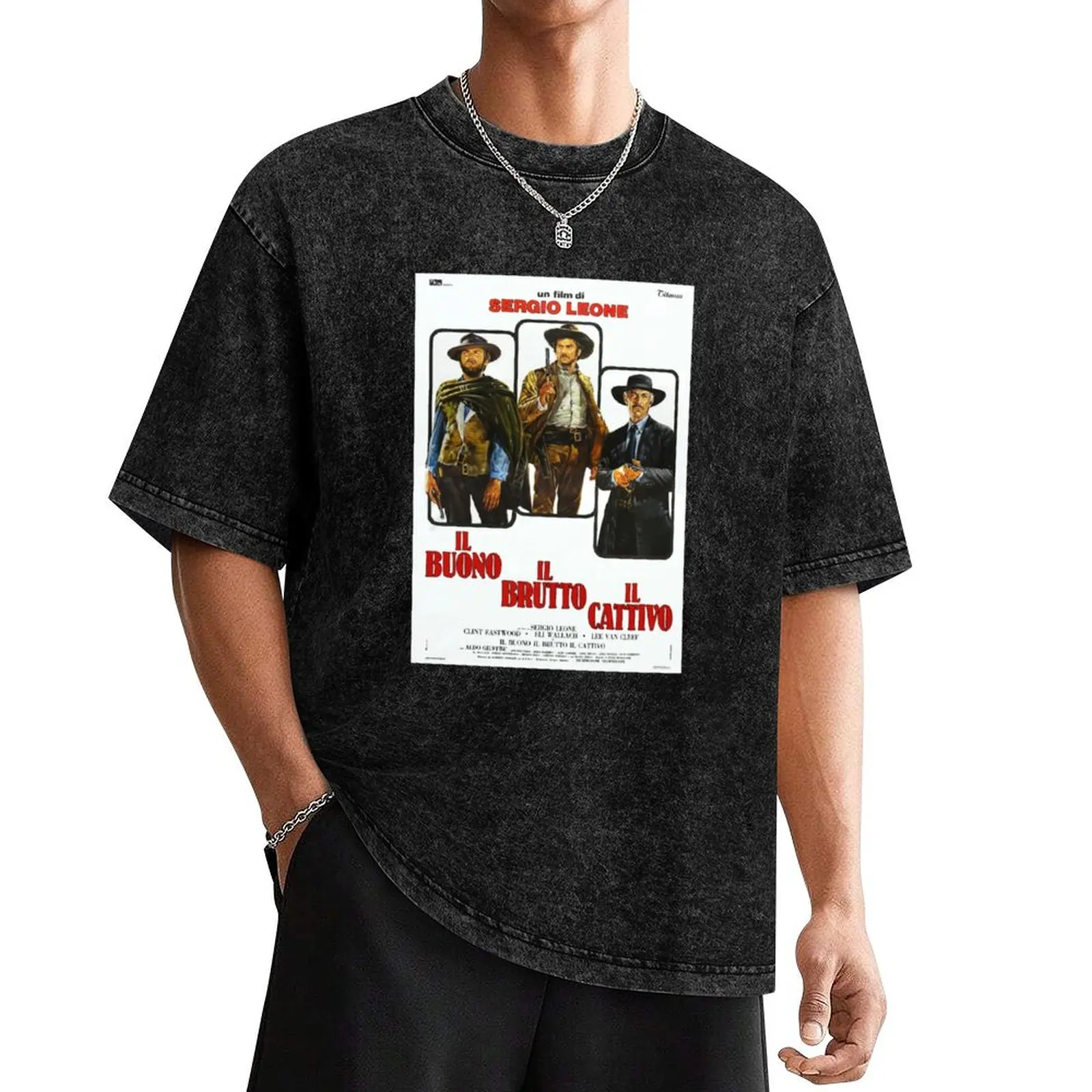 

THE GOOD THE BAD THE UGLY vintage Italian poster T-Shirt Blouse sublime heavyweight t shirts for men