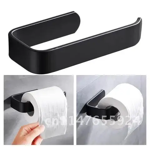 Toilet Paper Holder Wall Mounted Acrylic Tissue Rack Bathroom Roll Holder Hook Kitchen Hanger Punch-free Paper Tissue Rack