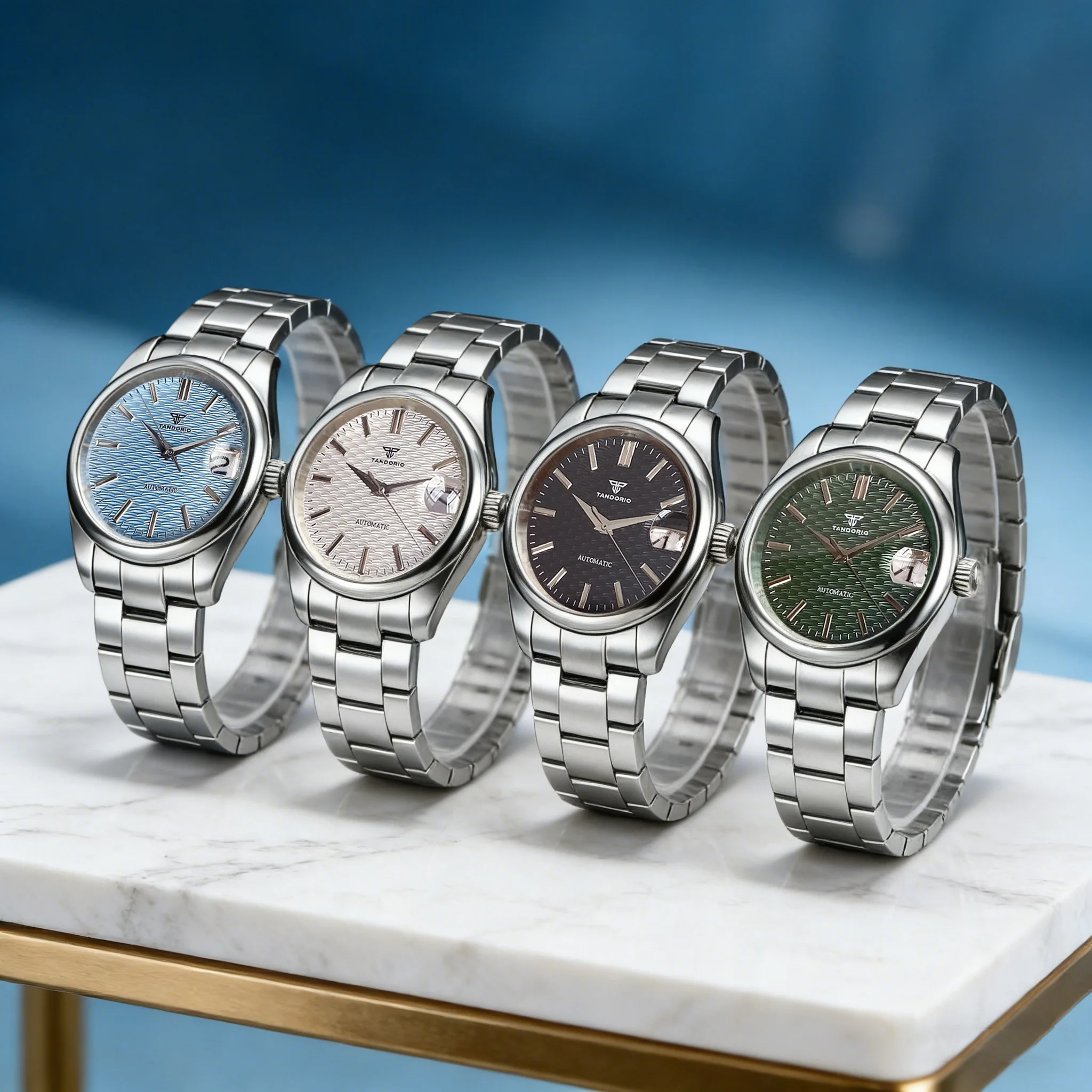 

Tandorio NH35A Automatic Watch for Men Mechanical Stainless Seel Blue Green Black Dial Sapphire Crystal Lady Watches 36mm 39mm