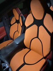 2pc Car Front Seat Cover Individual Sports Cushion Universal Seat Protector Luxury Set Leather Car Seat Cover Orange Blue Red