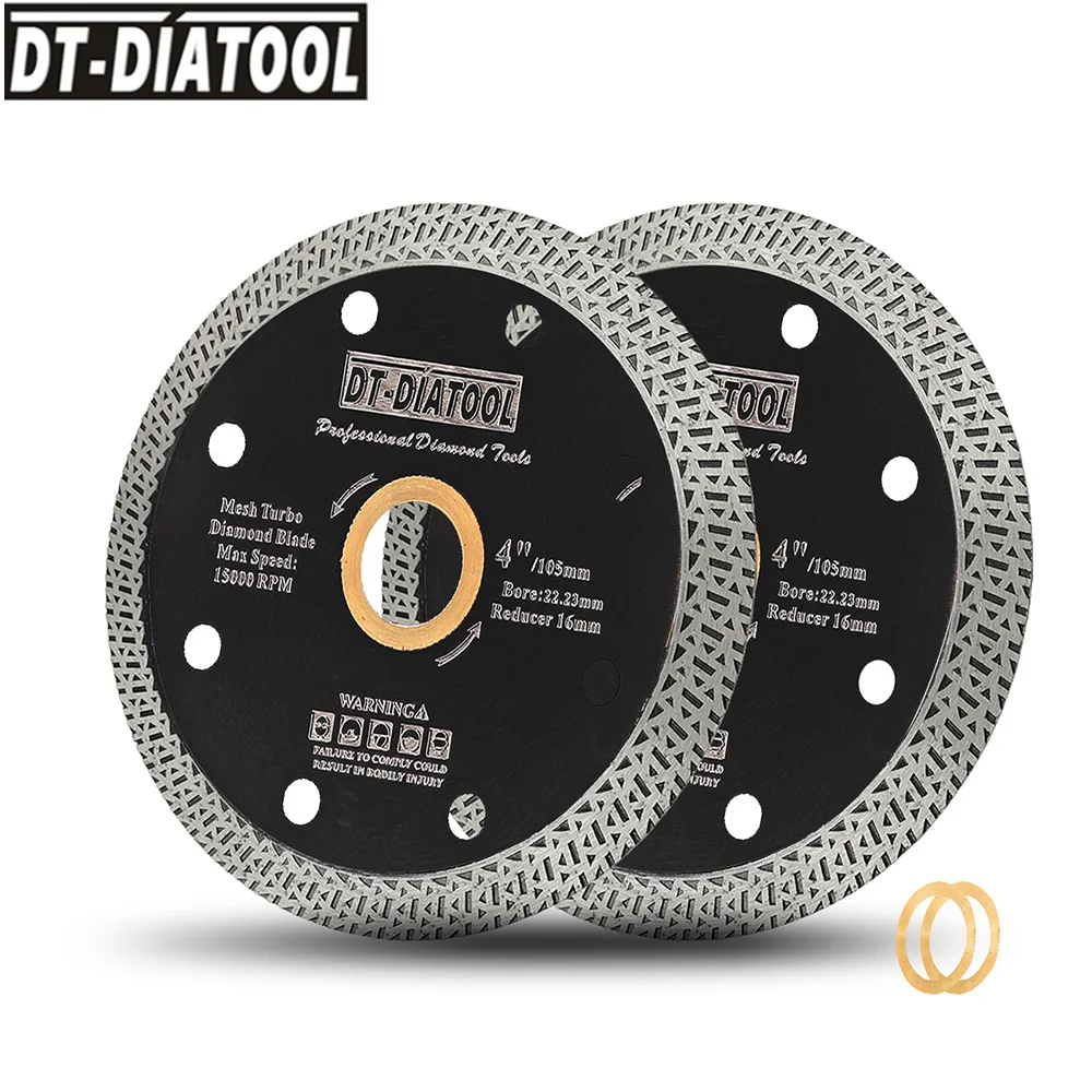 DT-DIATOOL 5pcs/10pcs Mesh Turbo Diamond  Cutting Disc Saw Blade Diamond Wheel for  Granite Marble Tile Brick Dia 4