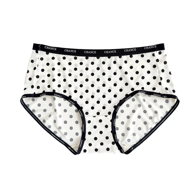 SP&CITY Polka Dot Cartoon Underwear Women\'s Summer Crotch Cotton Breathable Seamless Briefs Ice Silk Traceless Sports Panties