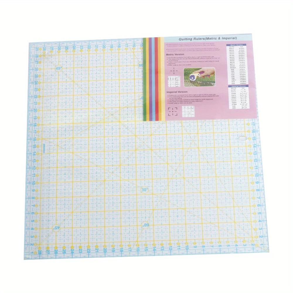 1pc 11.81*11.81inch Quliting Rulers Patchwork Ruler High Grade Acrylic Material Transparent Ruler Scale