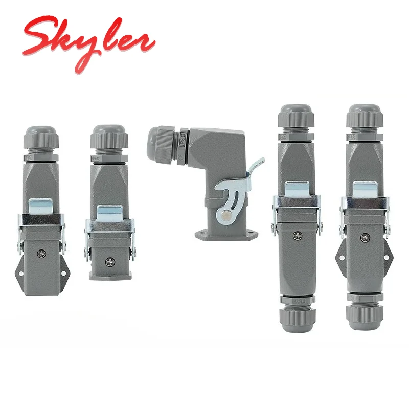 Rectangular Heavy Duty Connector 3 4 5 6 8Pin +PE HDC-HA-003 Waterproof Aviation Plug 10A HD-007 Heavy Load Male Female Socket