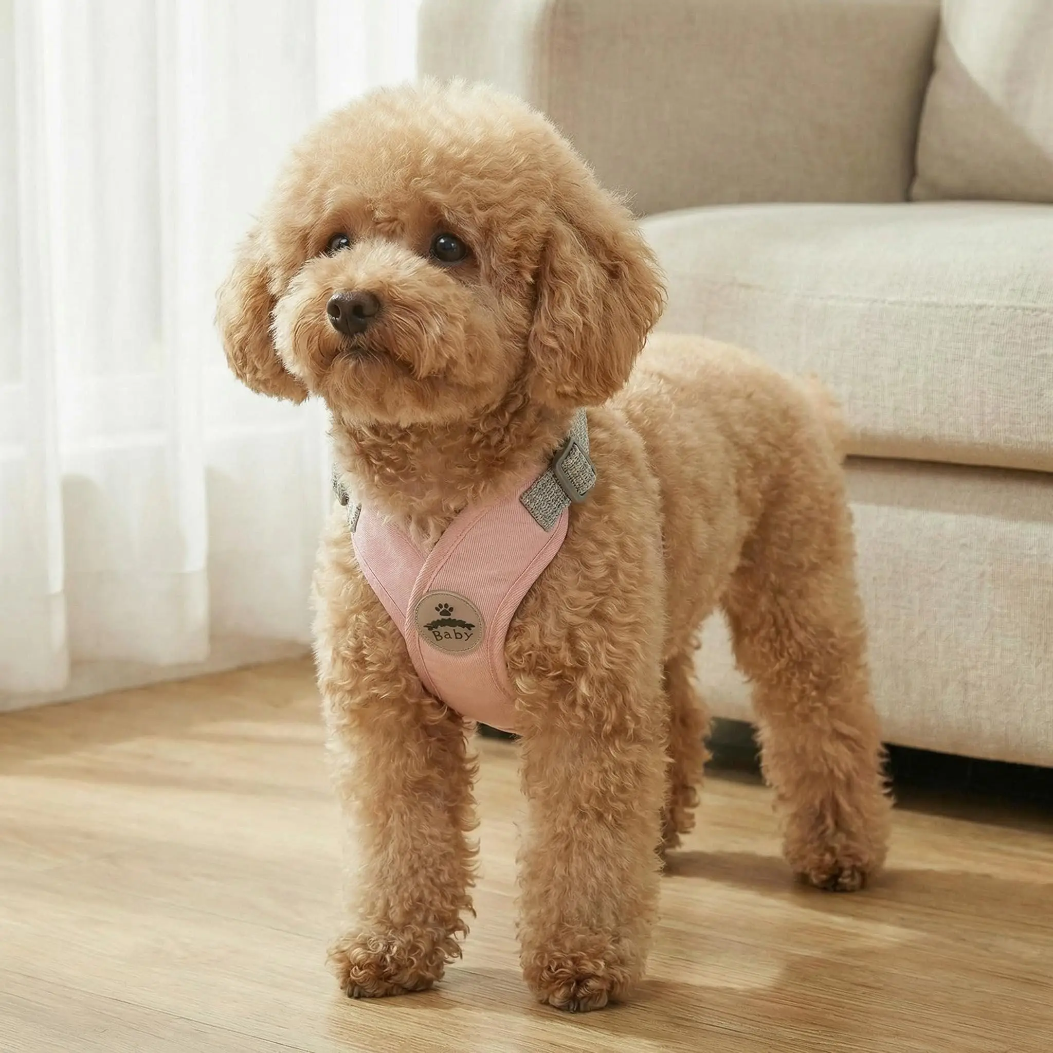 Hundegeschirr und Leine Set für Kleine und Mittelgroße Hunde Outdoor-Spaziergänge Verstellbares Reflektierendes X-förmiges Geschirr Welpen-Haustierzubehör – Detail 4