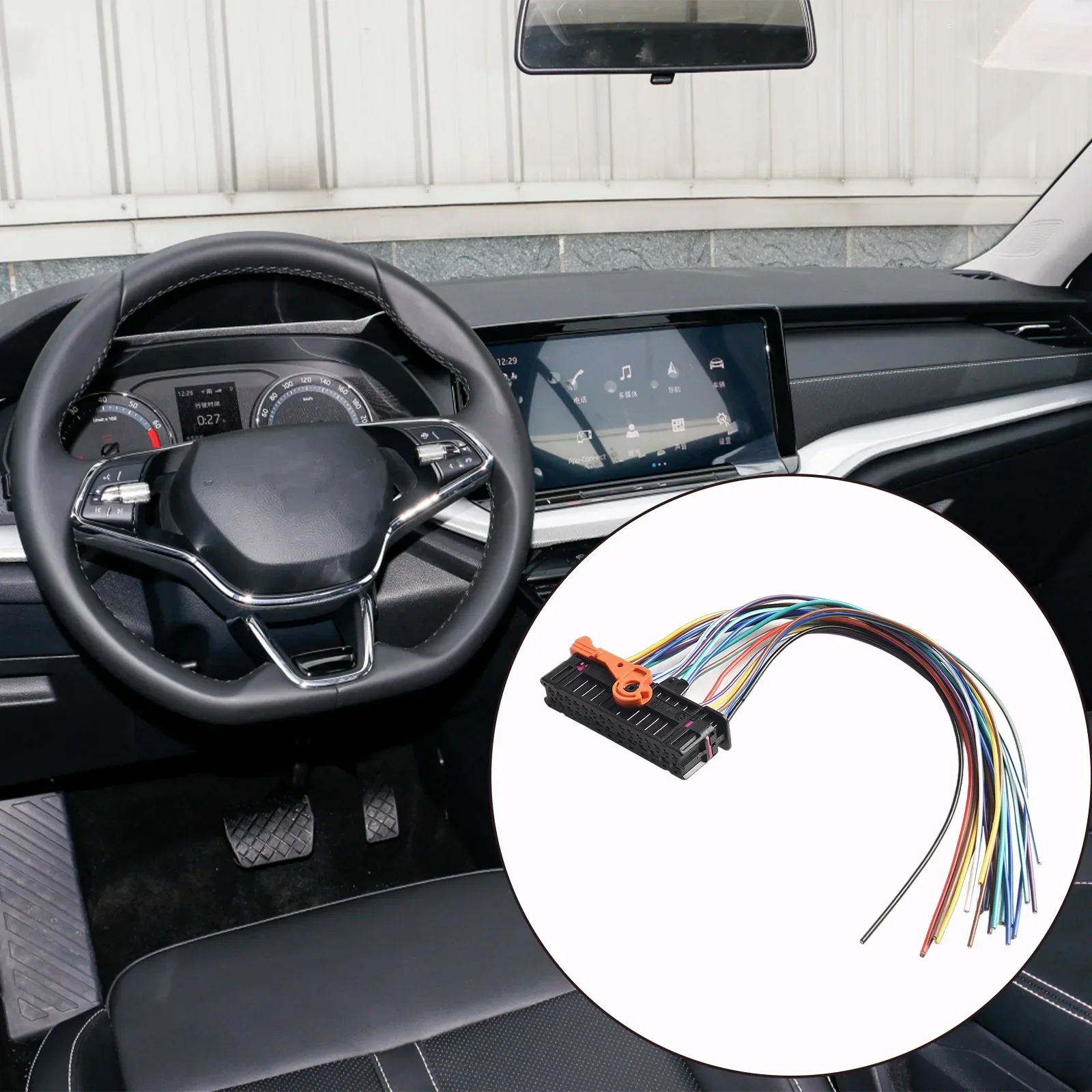 1SET Guard Against Theft Defensive Alarm Anti Theft 28-Pin Connector Wire Harness Rubber Coves 51277171,1510010,573065730,2321