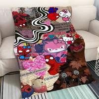 Picnic Throw Blanket Sofa Spider'Man Hello Kitty Hairy Blankets for Bed Blanket 150cm X 200cm Fluffy Plaid Blankets and Throws