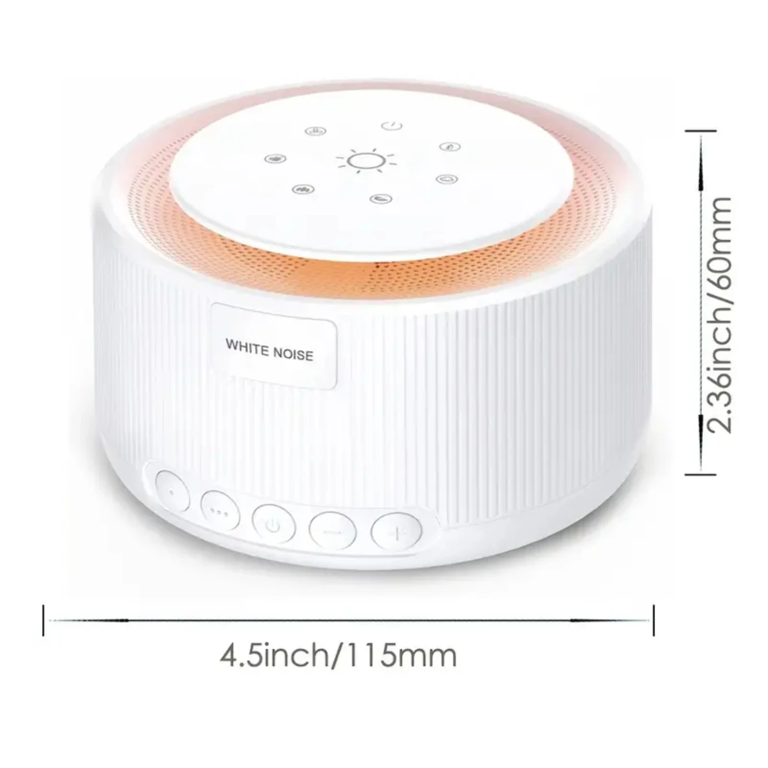 

White Noise Machine, 30 Non-looping Sounds, 36-Level Volume, Memory Function, Timer, Touch Night Light Sound Machine for Adults