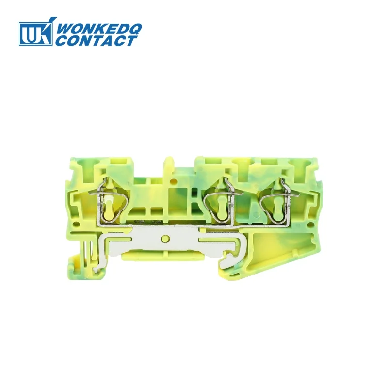 ST4-TW-PE Earthing Spring Connector 3 Connections 4 mm² Plug Cable Electrical Din Rail Ground Terminal Block ST 4-TWIN-PE