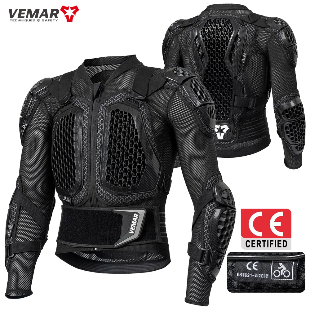 

VEMAR Men Motocross Body Armor CE Certified Motorcycle Armor Protective Clothing Chest Back Padding Motorbike Armor