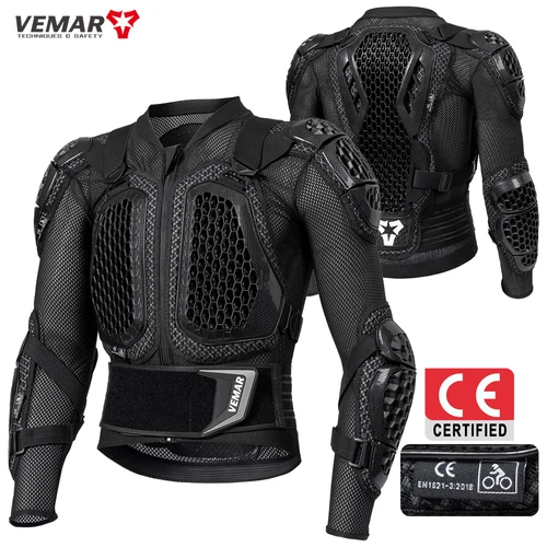 VEMAR-armadura corporal para Motocross para hombre, armadura de motocicleta con certificación CE, ropa protectora, acolchado para el pecho y la espalda, armadura de motocicleta