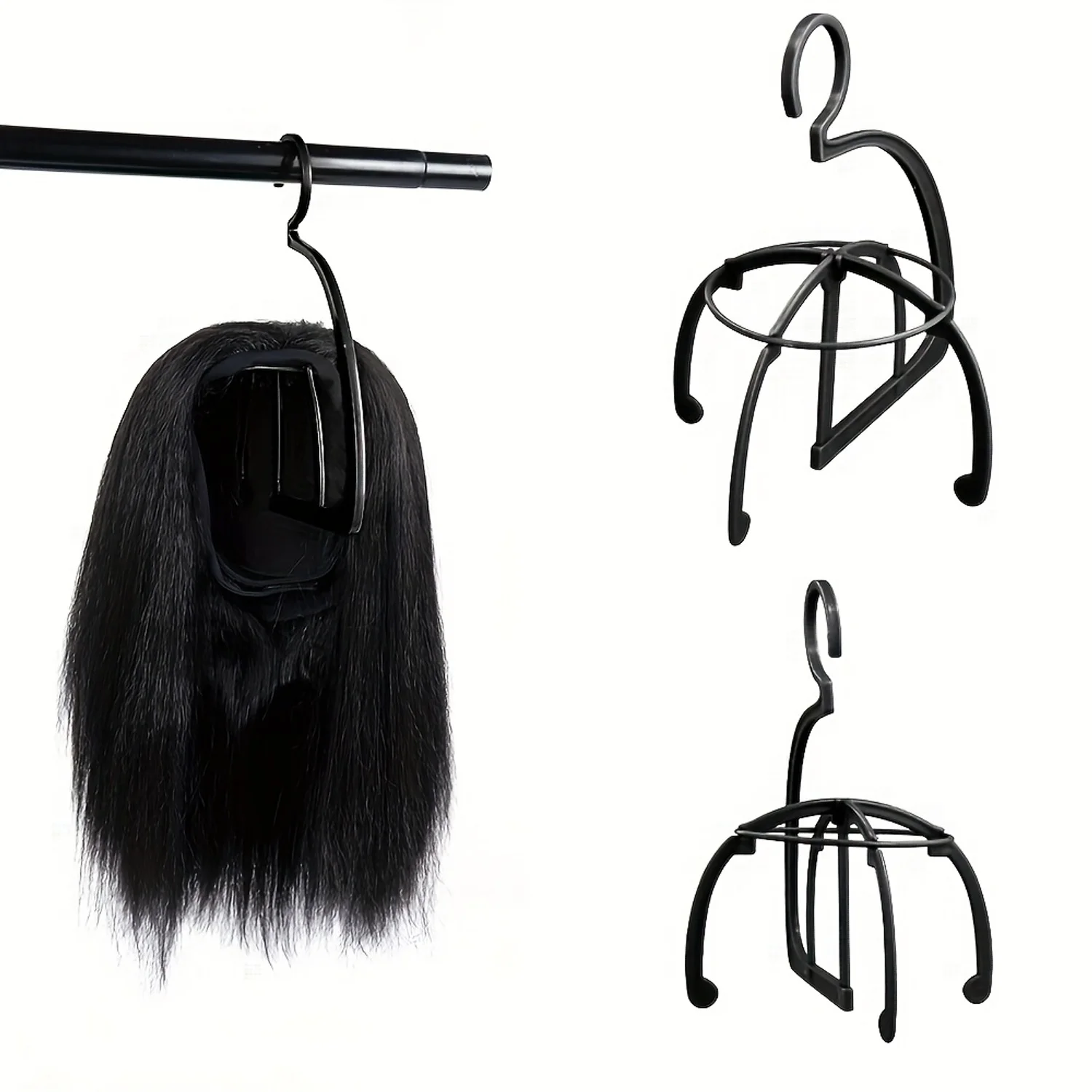Hanging Wig Display Stand Portable Wig Holder Storage Rack Wig Organizer For Lace Wigs Hair Extensions Salon Styling Tools image 3