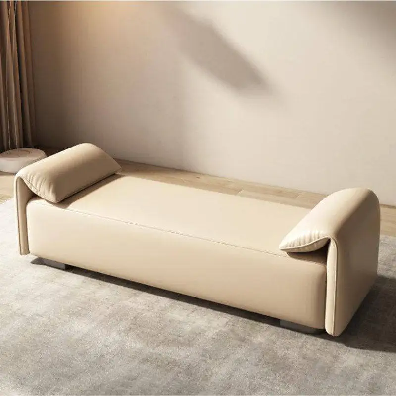 

Simple modern bedroom bedside stool bed couch bedside stool living room bench light luxury leather door shoe changing stool