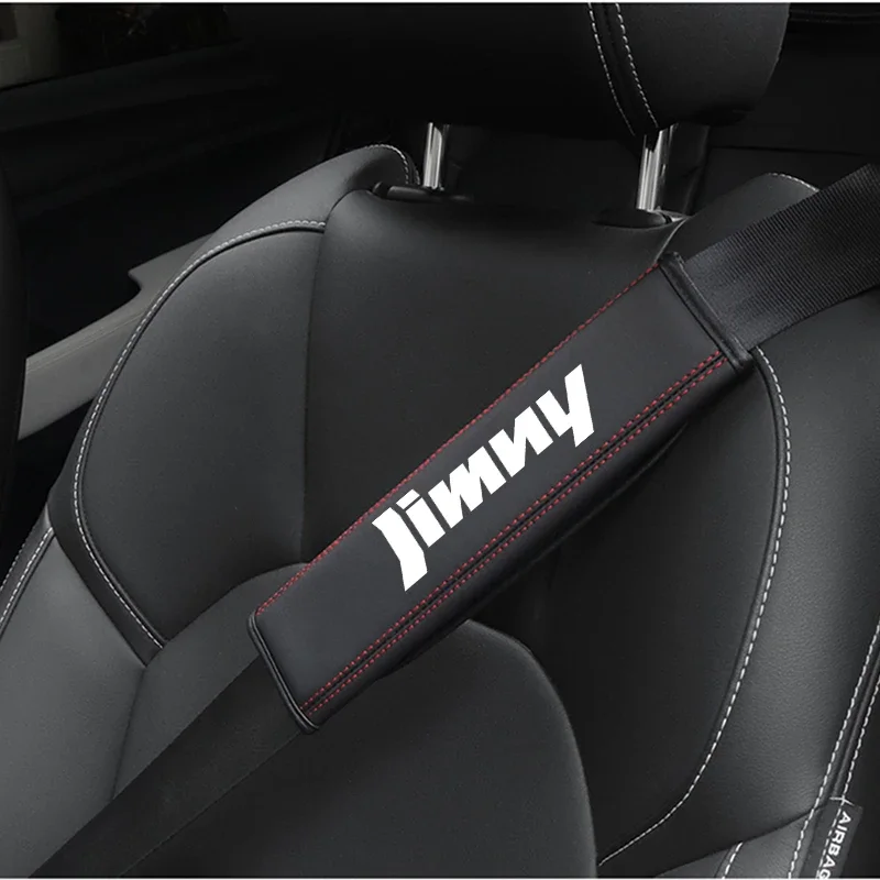 for suzuki jimny 1pc Cowhide Car Interior Seat Belt Protector Cover For suzuki jimny car Auto Accessories