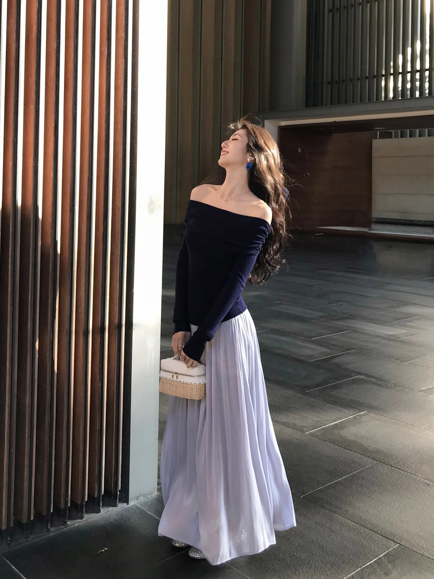 

Юбка MULVAN Spring Sweet Wine с высокой талией, изящная, струящаяся, шелковистая, женская, А-силуэт, длинная, приталенная, из полиэстера