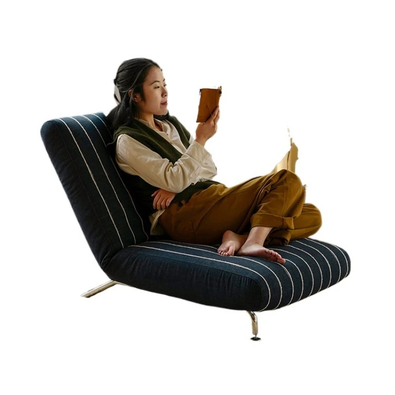 

Lazy folding sofa single recliner, small apartment living room removable and washable Japanese-style casual