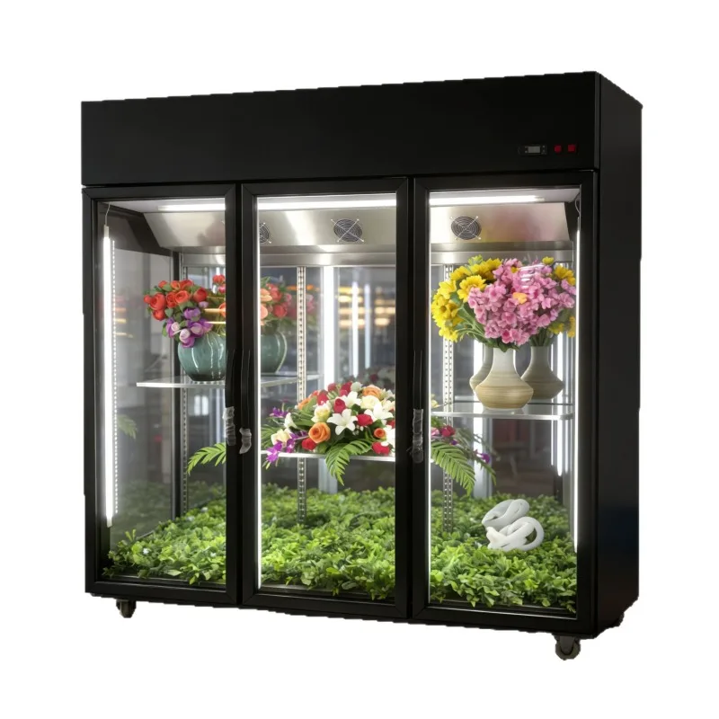 

Special frost-free display cabinet, flower shop refrigerator, freezer, three-door freezer