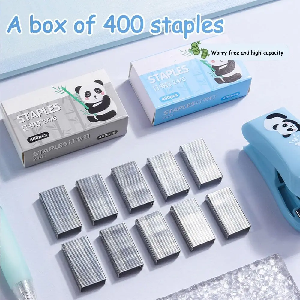 

Портативный мини-степлер с мультяшной пандой и скобами, многофункциональный набор степлеров, переплетная машина, студенческие канцелярские принадлежности