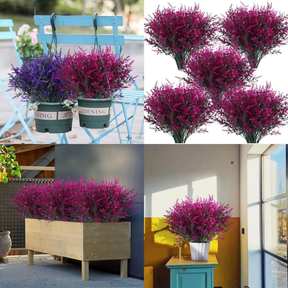 

UV-Resistant Fuchsia Artificial Outdoor Plants for Spring Home Decor, Patio, Porch, and Yard