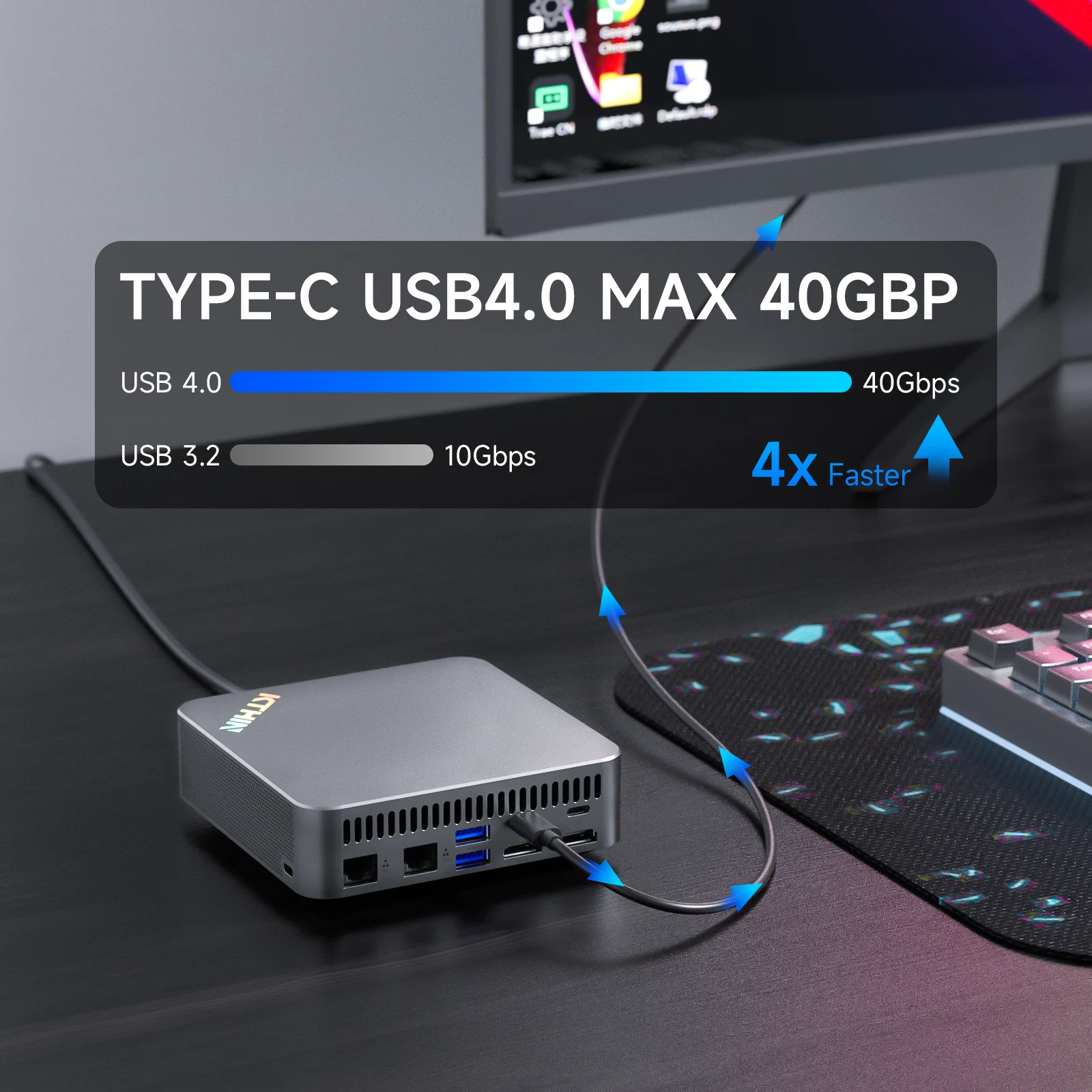 KTHIN كمبيوتر صغير i7-1360P BT5.2 WIFI6 كمبيوتر محمول USB4.0 2.5G LAN 16GB DDR5 4800MHz 512GB PCIe4.0 SSD i5-13600H كمبيوتر صغير #4