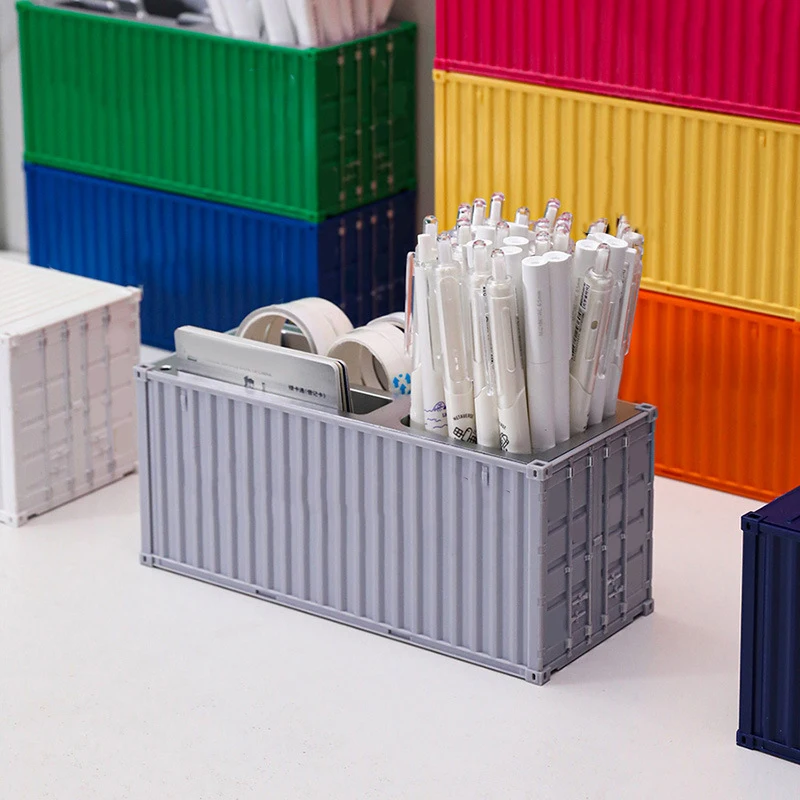 

Модель грузового контейнера в масштабе 1:30, подставка для ручек, органайзер для канцелярских принадлежностей, многофункциональный ящик для хранения, декоративный элемент
