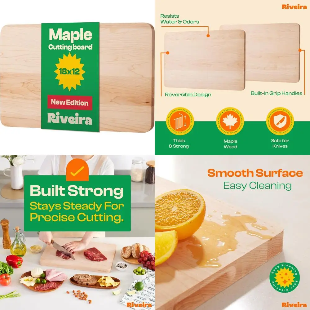 

Разделочная доска Maple Grandeur — 18x12 натурального клена для использования на кухне — большие деревянные разделочные доски для приготовления гурманов