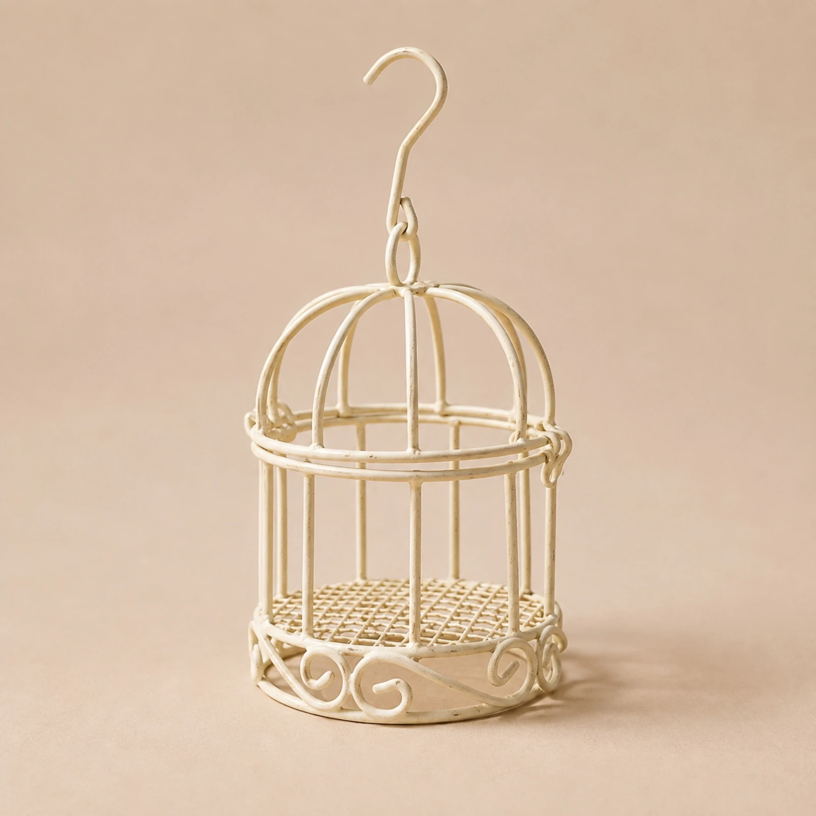 Miniature Iron Birdcage Ornament Compact Birdcage Ornament with Hanging Hook Decorative Cage Intricate for Fairy Gardens