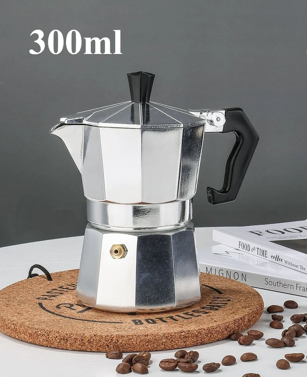 Italian Moka Pot 10oz Stovetop Espresso Maker - 6 Cup Cuban Coffee Maker For Camping & Home