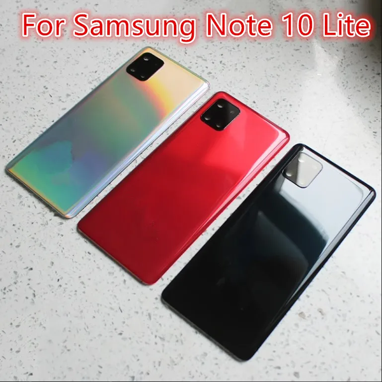 Note10Lite Housing For Samsung Galaxy Note 10 Lite N770 Plastic Battery Back Cover Repair Replace Door Rear Case + Camera Lens