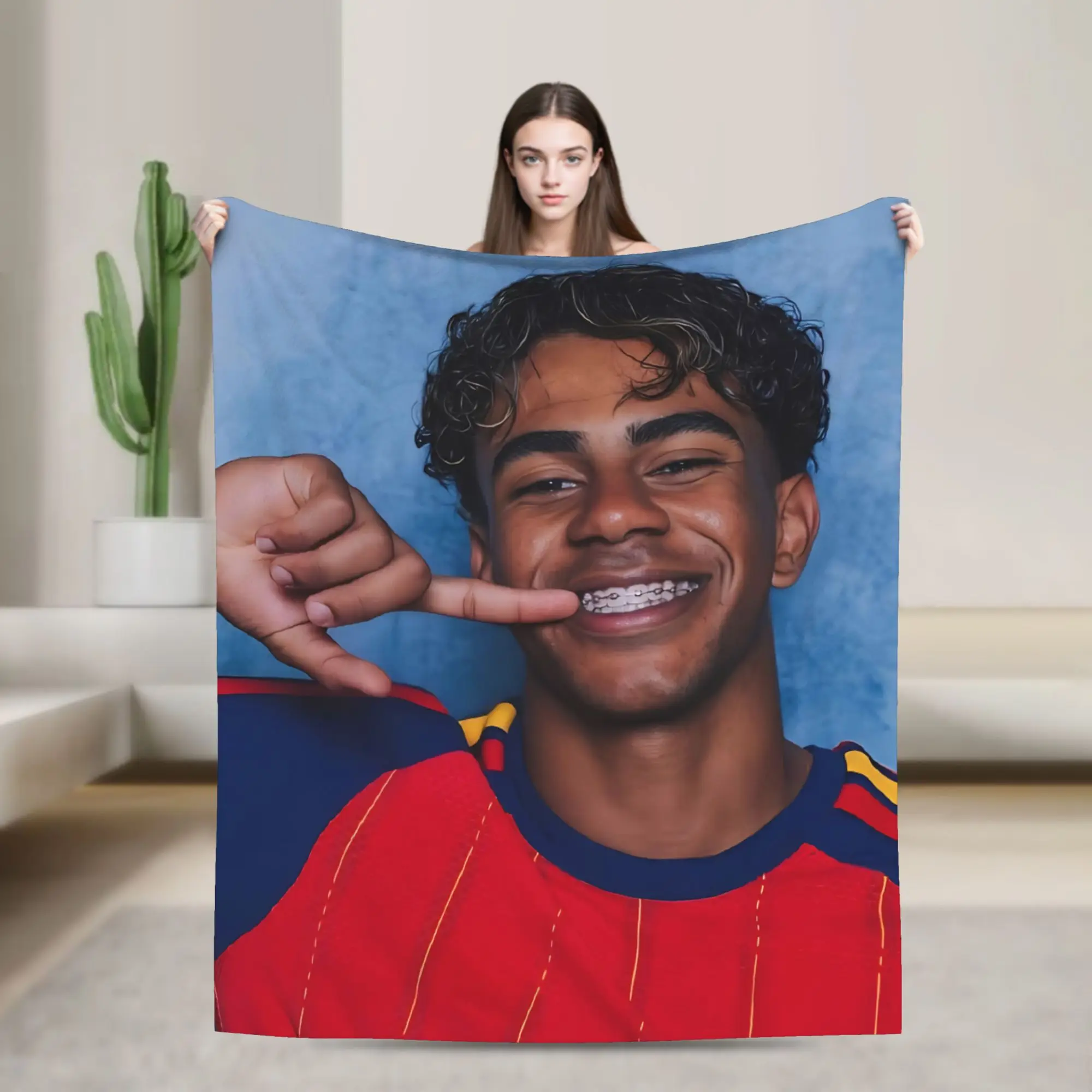 Football L-Lamine Yamal Spain Blanket Flannel Summer  Multi-function Super Warm Throw Blankets for Bed Office Quilt
