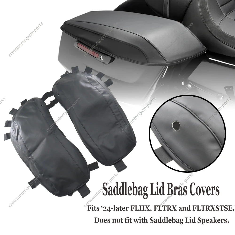 

Motorcycle Waterproof Saddlebag Lid Covers Audio Speaker Lids Case Rain Dust For Harley Touring CVO 121 Road Street Glide FLHXSE