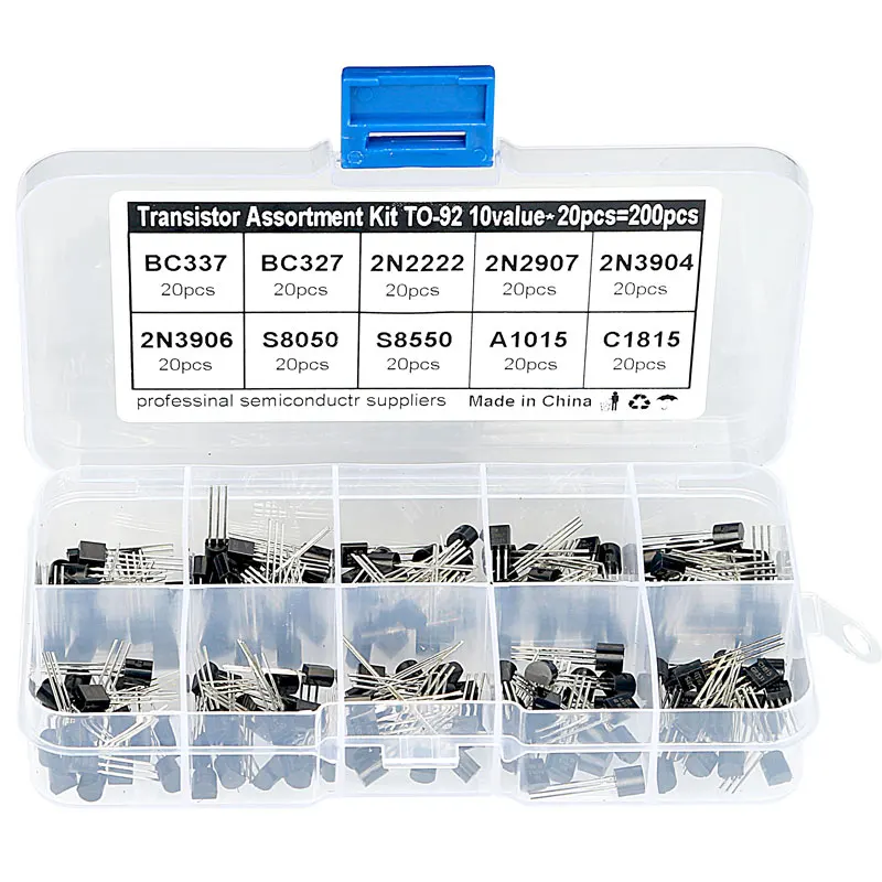 Clearance sale 200PCS/Set TO92 BC337/BC327/2N2222/2907/3904/3906/S8050/8550/A1015/C1815. transistor set