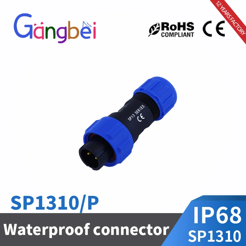 SP13 Waterproof Connector IP68 Aviation Plug Male Female Socket Set Docking 2/3/4/5/6/7/9 Pin Gangbei