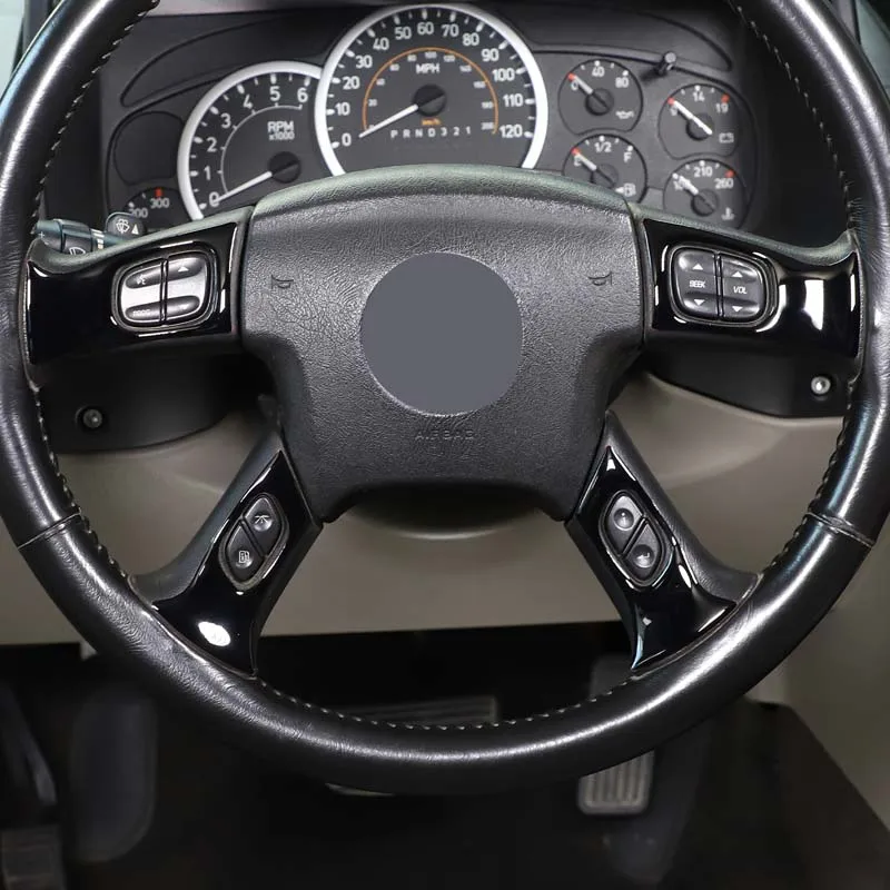 For Hummer H2 2003-2007 PVC material car steering wheel button frame decorative sticker interior modification accessories