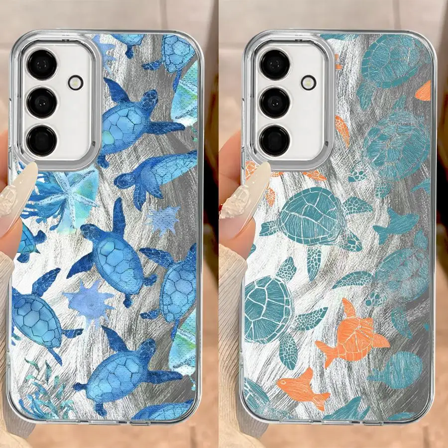 Soft Cover Phone Case for Samsung Galaxy A17 A34 A21s A55 A24 A13 A14 A15 A16 A26 A35 A36 A51 A52 A23 Marine Turtles