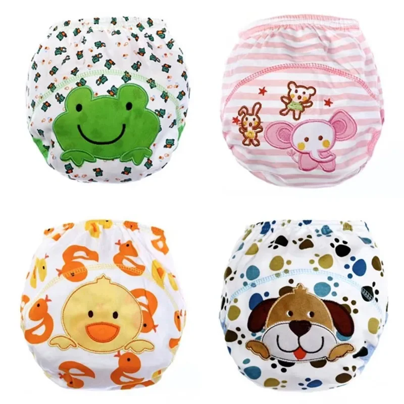 4PC Baby Diapers Cotton Panties Underwear Nappy Infant Trainning-Pant Changing Waterproof Pants Diaper Cover Underwear