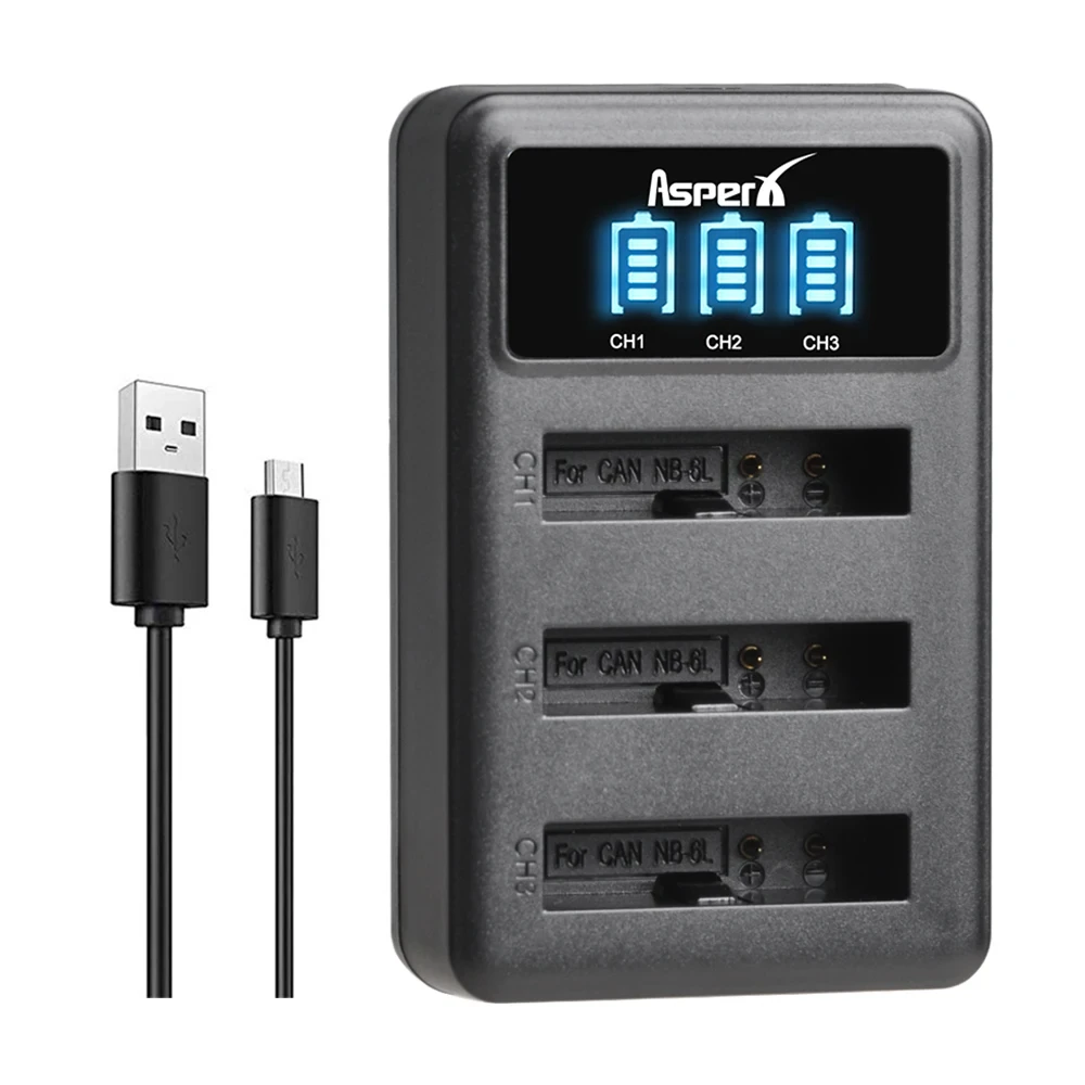 Batería de cámara NB-6LH NB-6L de 1300mAh + cargador para baterías Canon PowerShot D10 D20 D30 S90 S95 SX260 SX280 SX540 SX700 NB6L