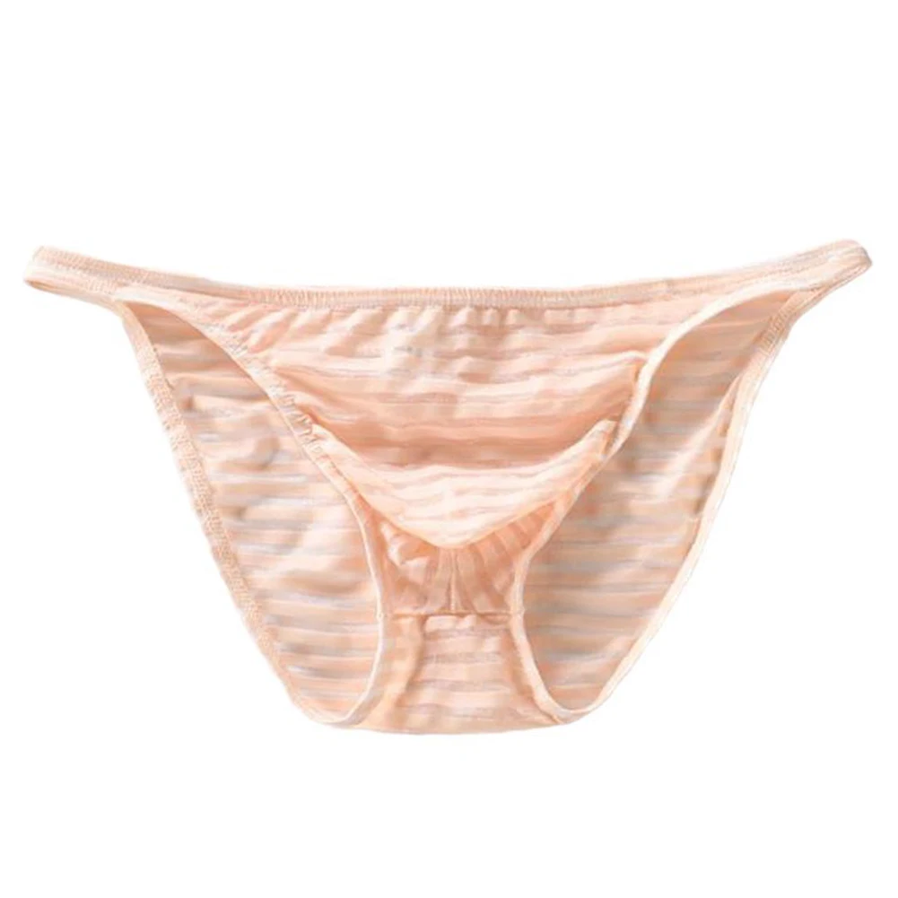 

Men's Panties Solid Color Ice Silk Breathable Underwear Quick Dry Underpants Ultra-Thin Briefs Gay Sissy Bulge Pouch Trunks